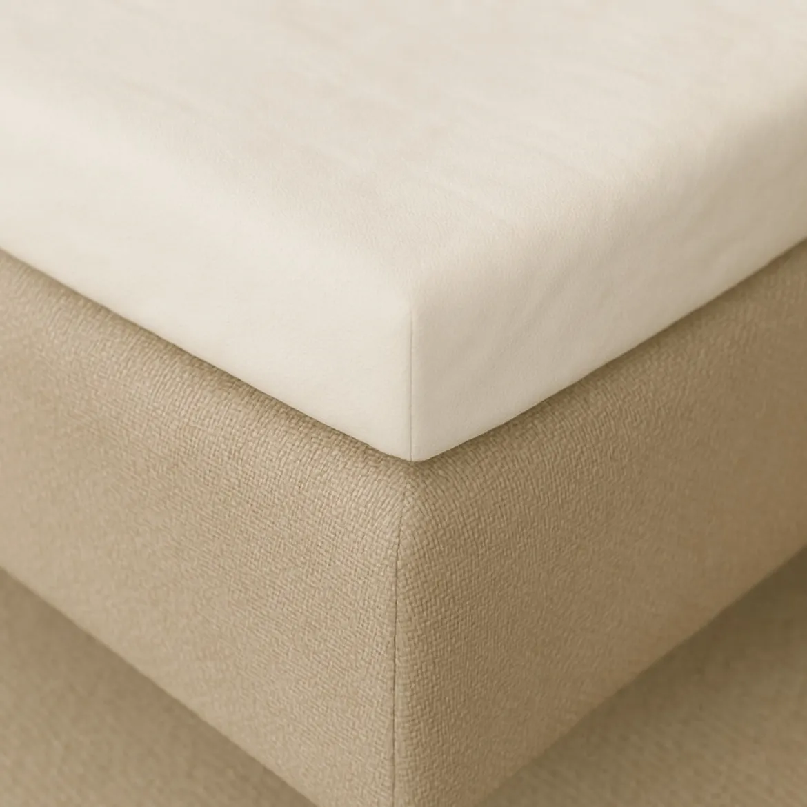 Splitlagen - U lagen 180x210 cm - bomuldssatin - Soft feel - ivory - ProSleep
