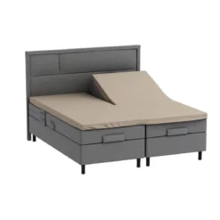 Splitlagen - U lagen 180x210 cm - premium bomuldssatin - sand - Luna Denmark