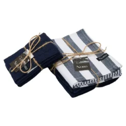 Viskestykke - bred stribet - navy - 2 stk. - Norø