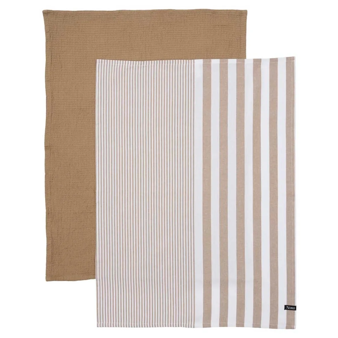 Viskestykke - bred stribet - taupe - 2 stk. - Norø