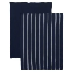 Viskestykke - smal stribet - navy - 2 stk. - Norø