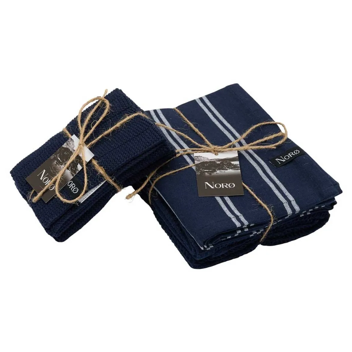 Viskestykke - smal stribet - navy - 2 stk. - Norø