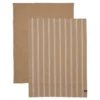 Viskestykke - smal stribet - taupe - 2 stk. - Norø