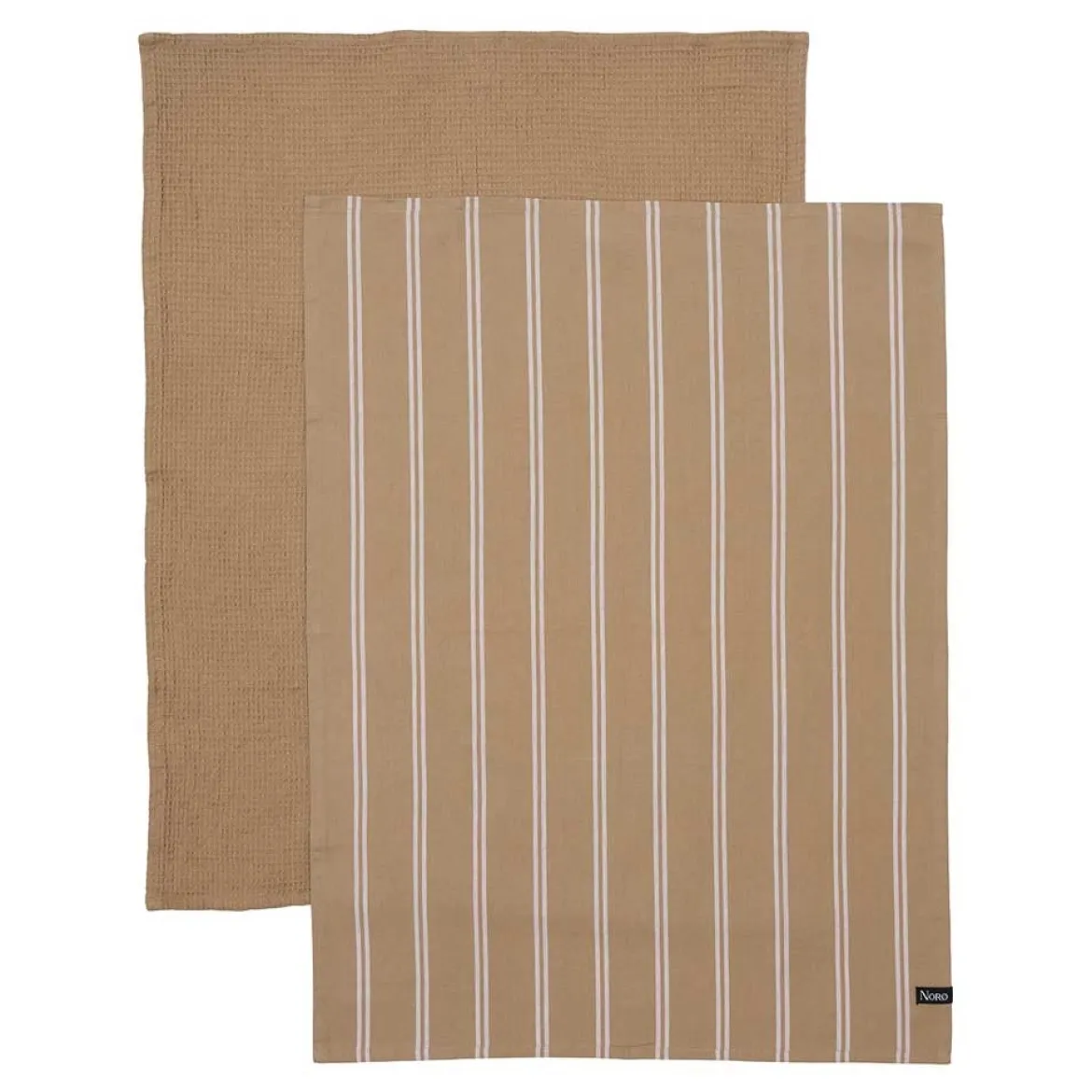 Viskestykke - smal stribet - taupe - 2 stk. - Norø